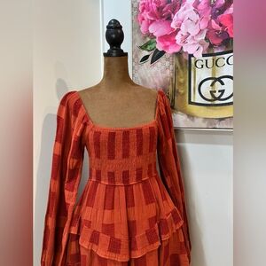 Altar’d State Rust Ruffle Mini Dress